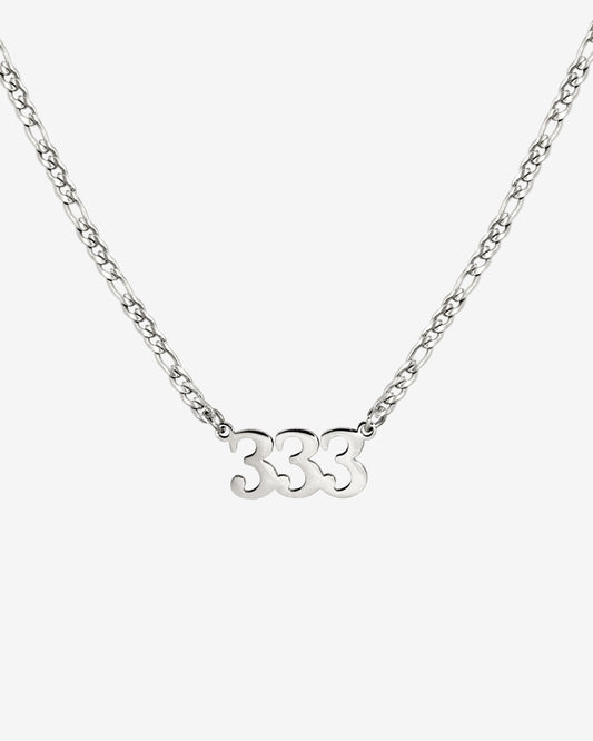 Angel Number Necklace Silber 333