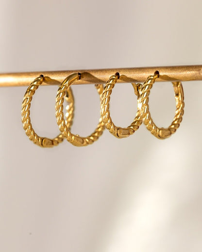 Twisted Hoop Bundle Small Gold