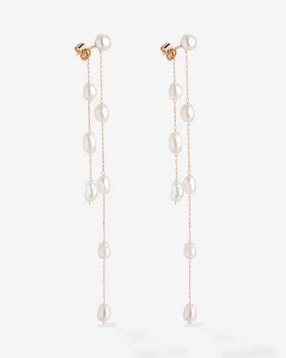 Jules Unique Pearl Fall Studs Roségold