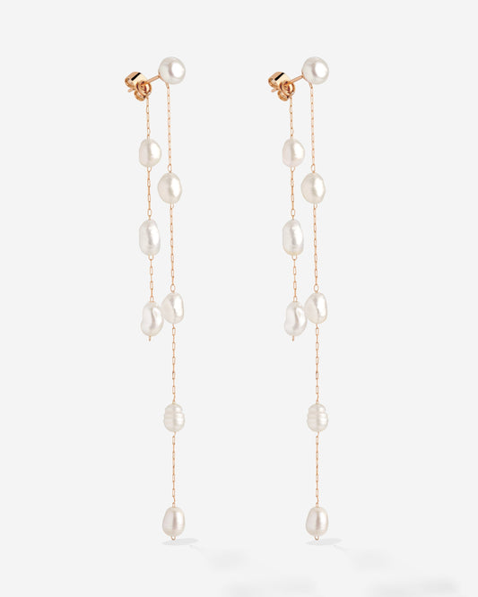 Jules Unique Pearl Fall Studs Roségold