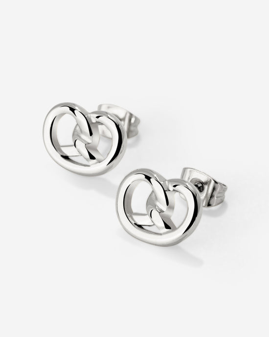 Pretzel Babe Studs Silber