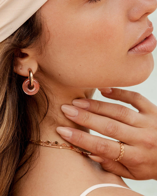 Chunky Peachy Donut Hoop Set Medium Roségold