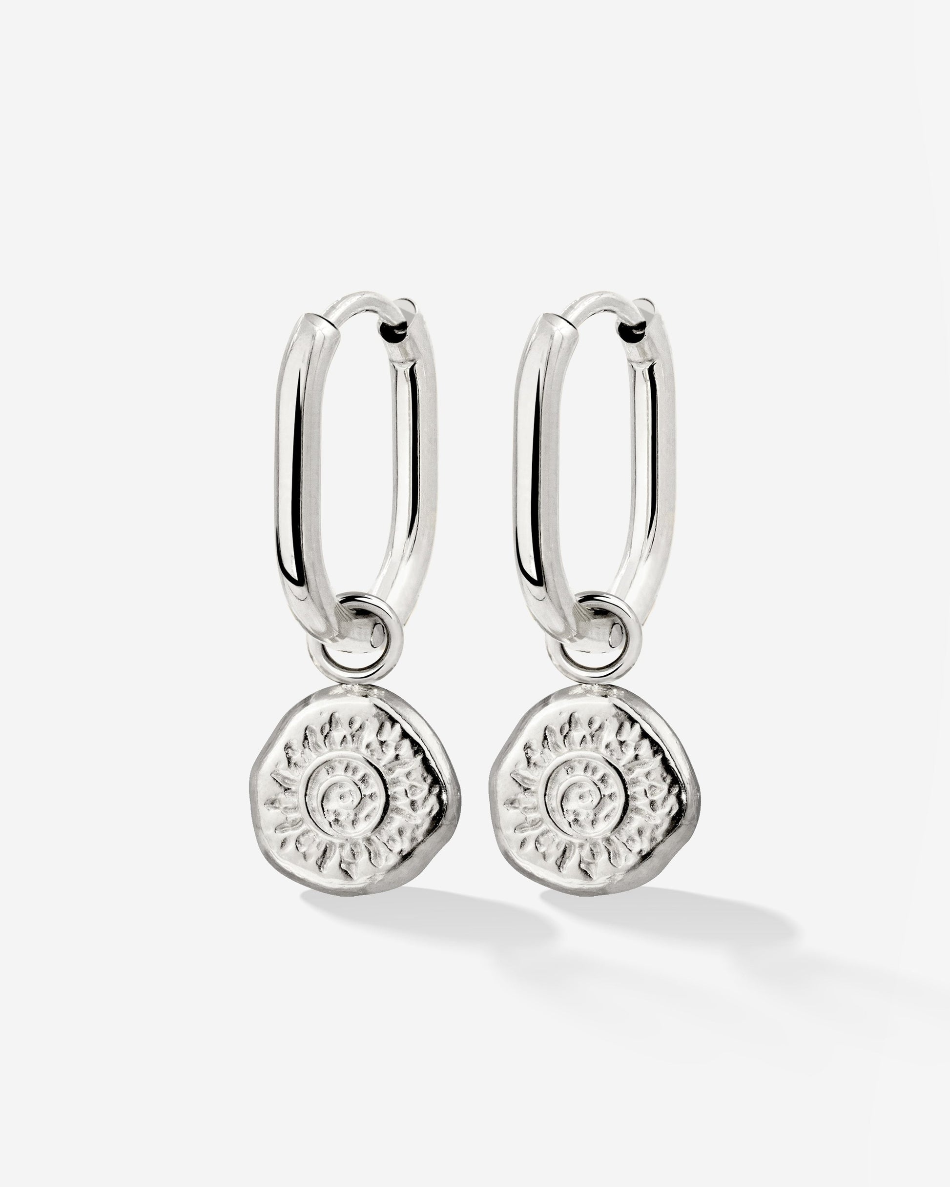 Sun Seeker Oval Hoop Set Baby Silber