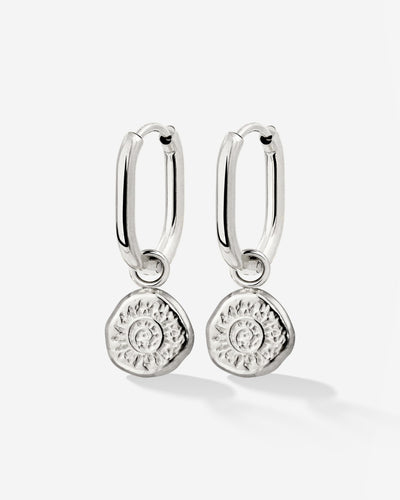 Sun Seeker Oval Hoop Set Baby Silber