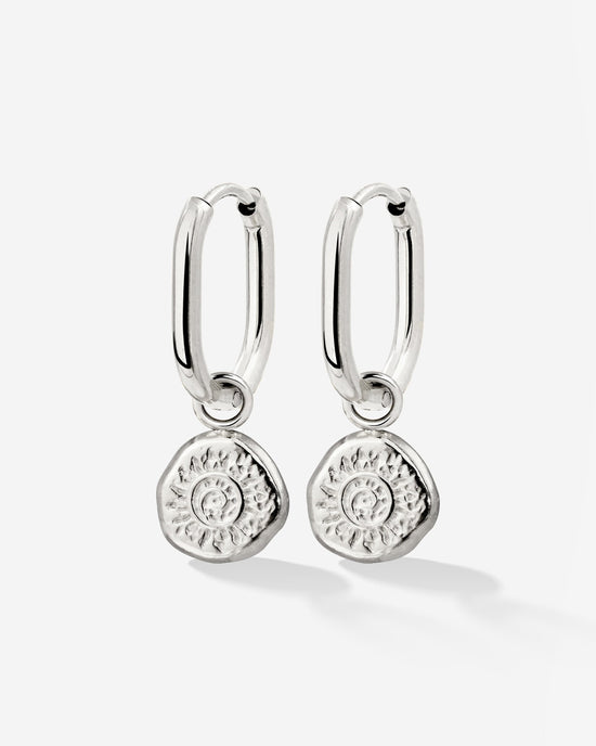 Sun Seeker Oval Hoop Set Baby Silber