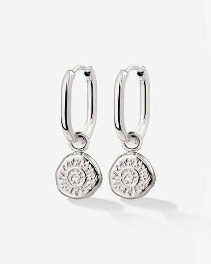 Sun Seeker Oval Hoop Set Baby Silber