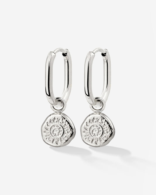Sun Seeker Oval Hoop Set Baby Silver