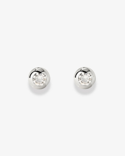 Bezel Bling Studs Silber