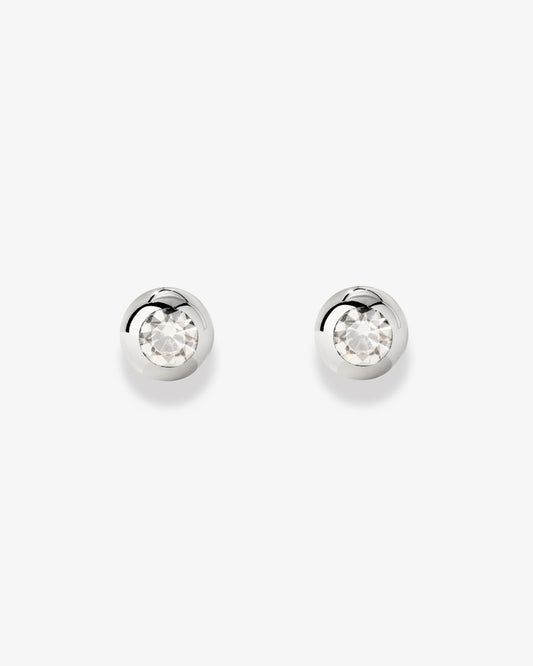 Bezel Bling Studs Silber