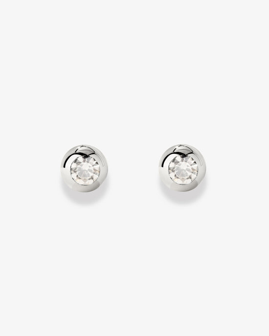 Bezel Bling Studs Silber