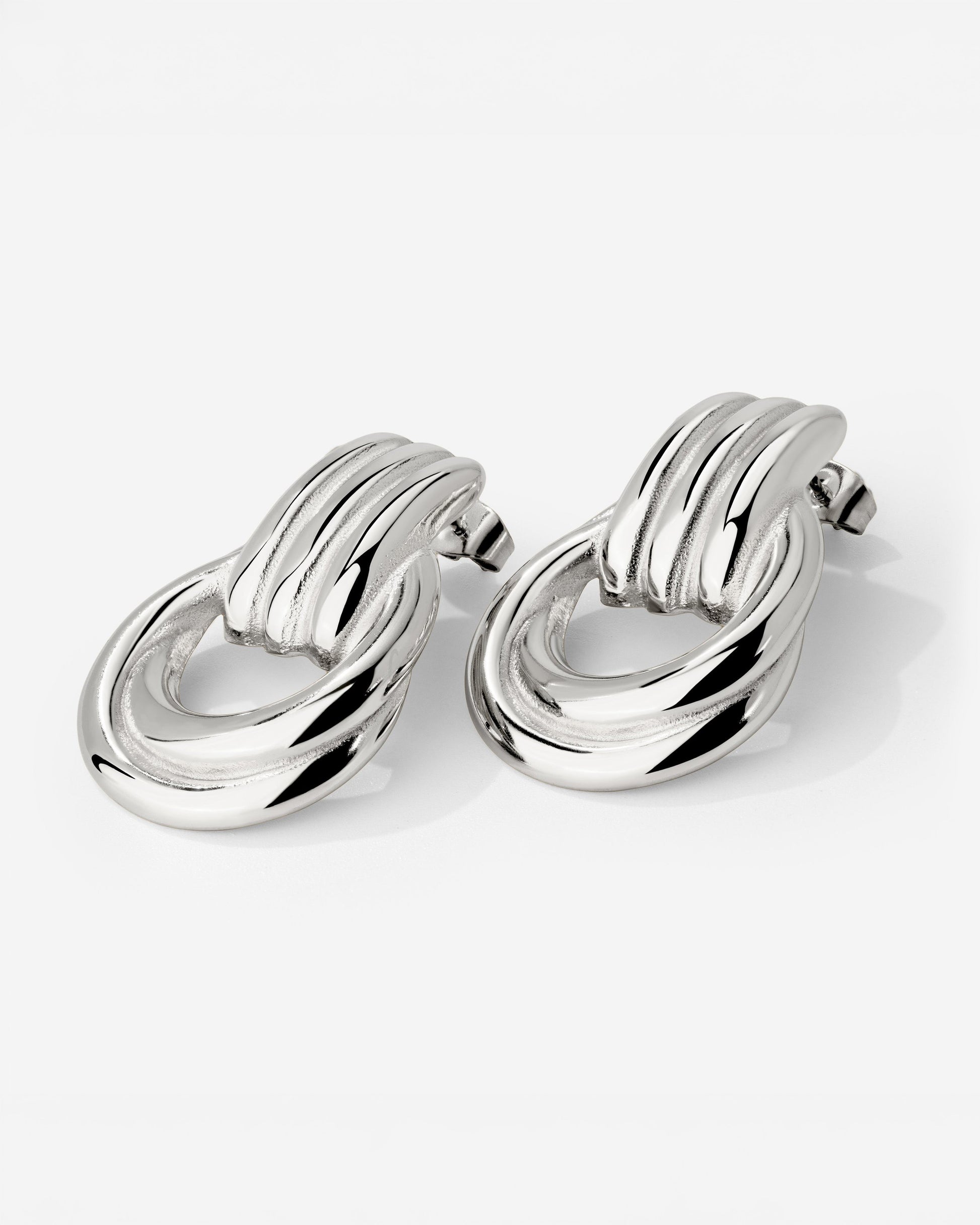 Infinity Loop Hoops Silber