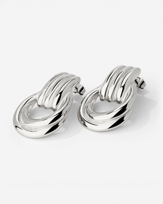 Infinity Loop Hoops Silber
