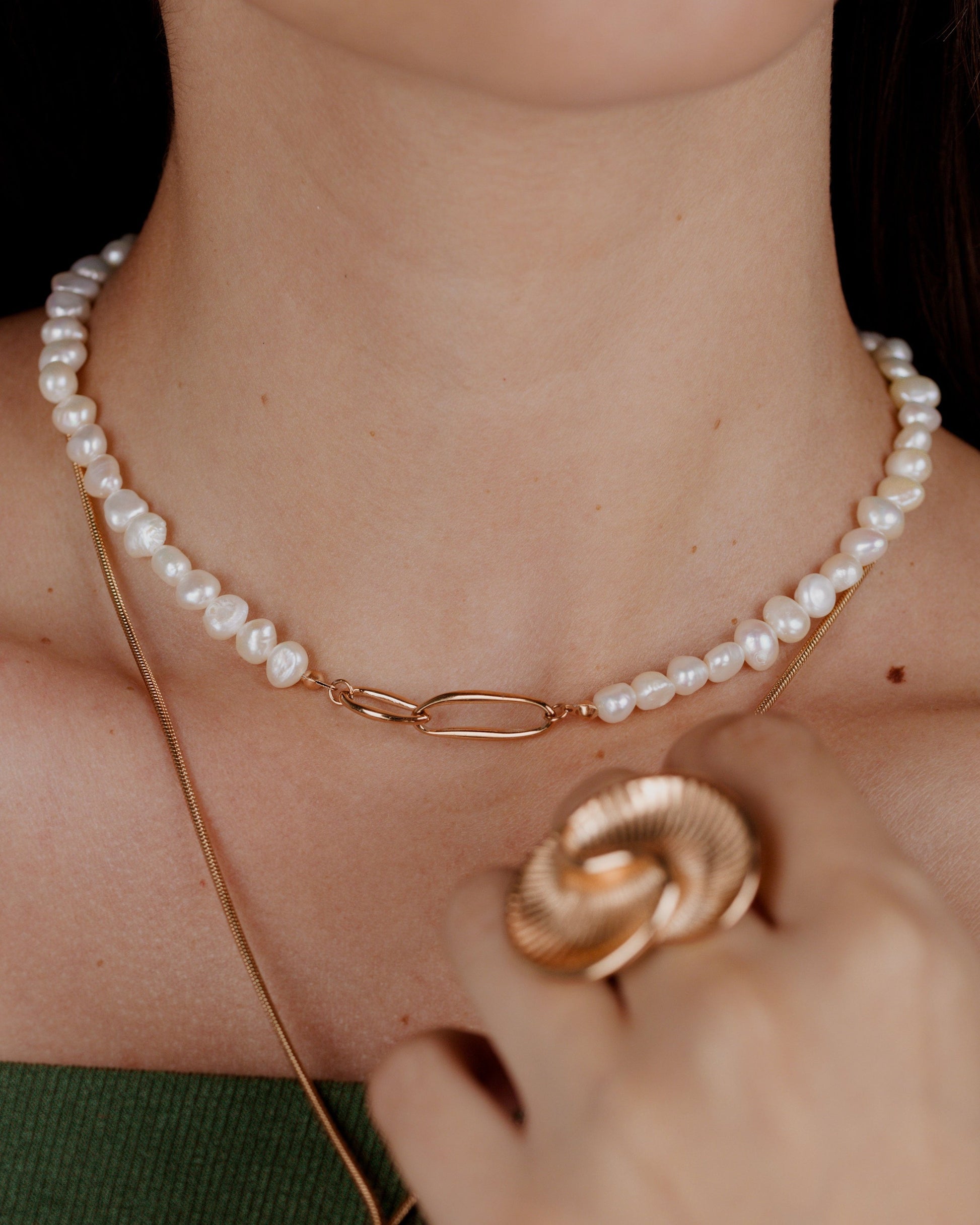 Fluidity Pearl Necklace Roségold