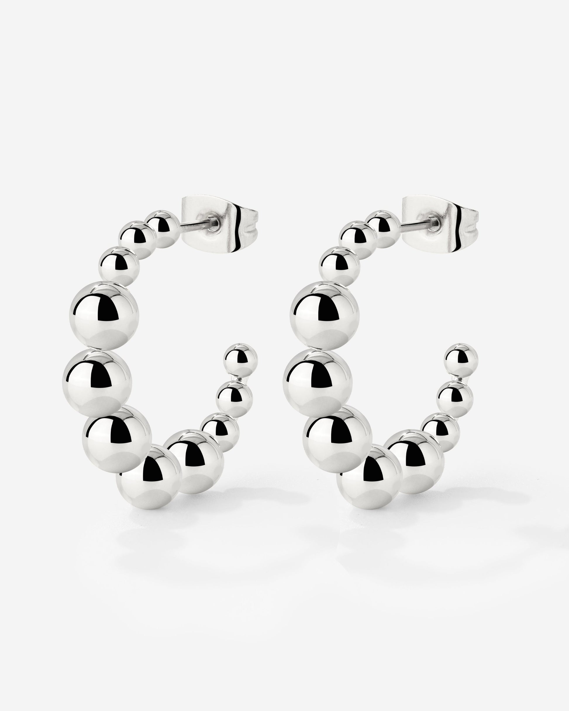 Infinite Beads Hoop Studs Silber