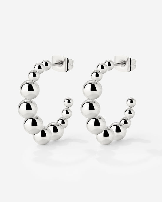Infinite Beads Hoop Studs Silber