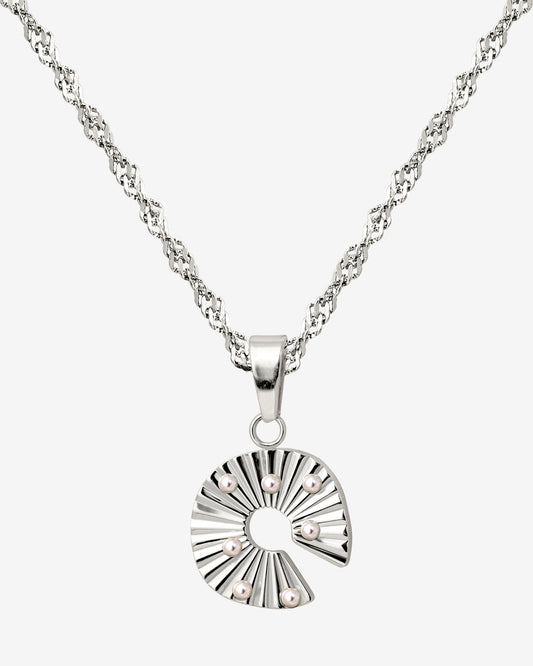 Sparkling Donut Necklace Silber