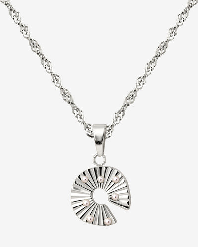 Sparkling Donut Necklace Silber