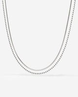 Duo Beads Necklace Silber