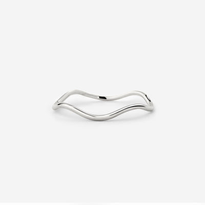 Slim Wave Ring Silber