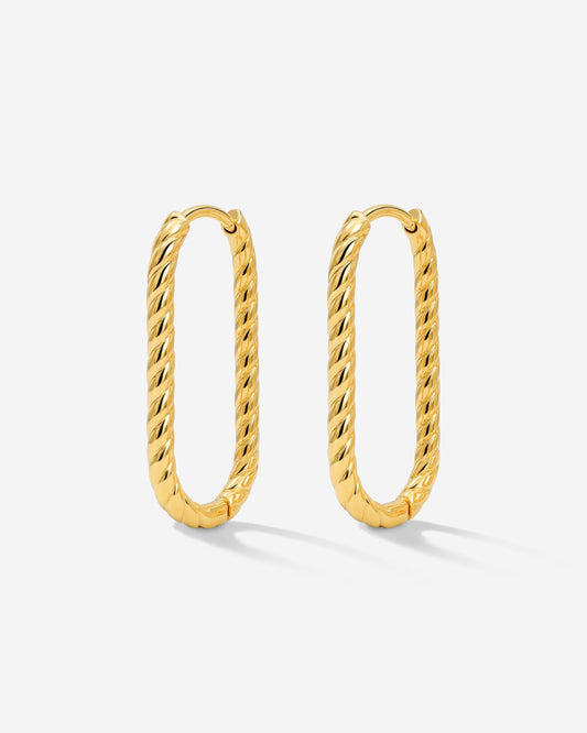Oval Twisted Hoops Small Gold