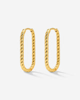 Oval Twisted Hoops Small Gold