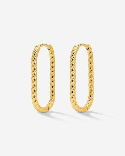Oval Twisted Hoops Small Gold