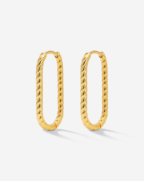 Oval Twisted Hoops Small Gold