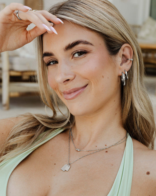 Solar Wave Hoops Studs Medium