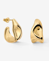 Liquid Shape Studs Gold