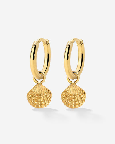 Cute Shell Hoop Set Gold