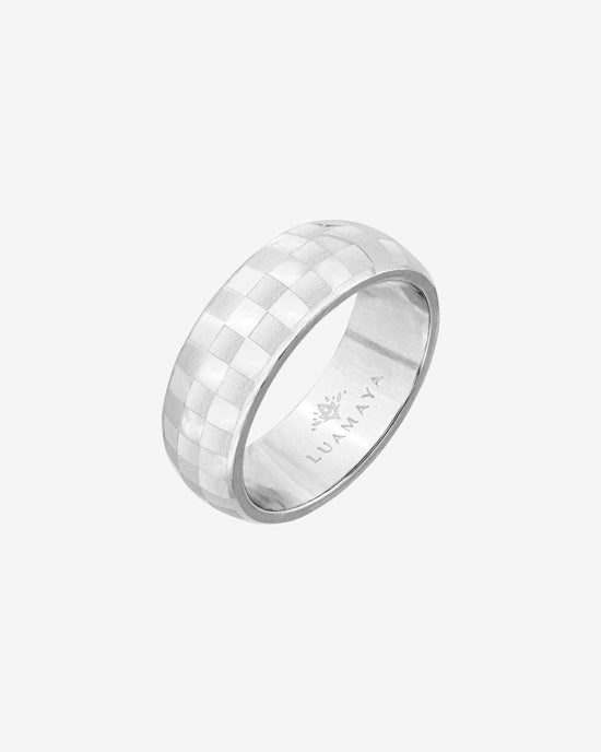 Chequer Ring Silber