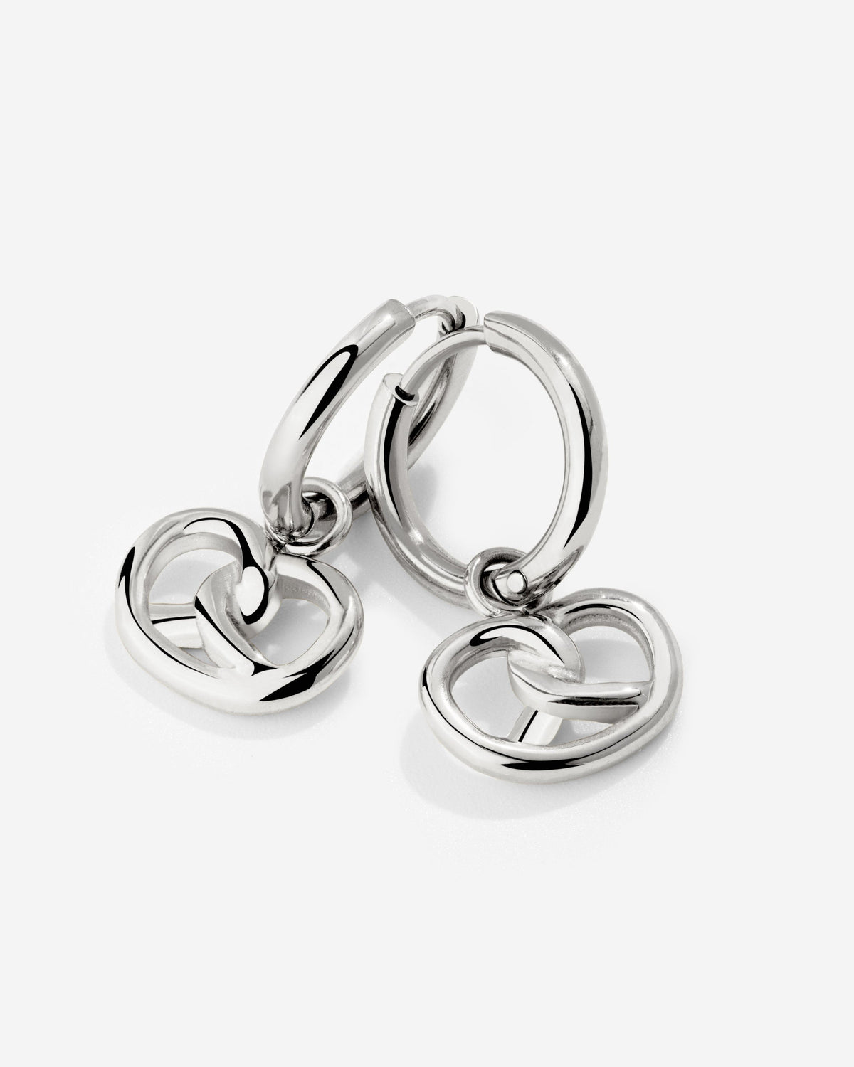 Pretzel Babe Hoop Set Small Silver