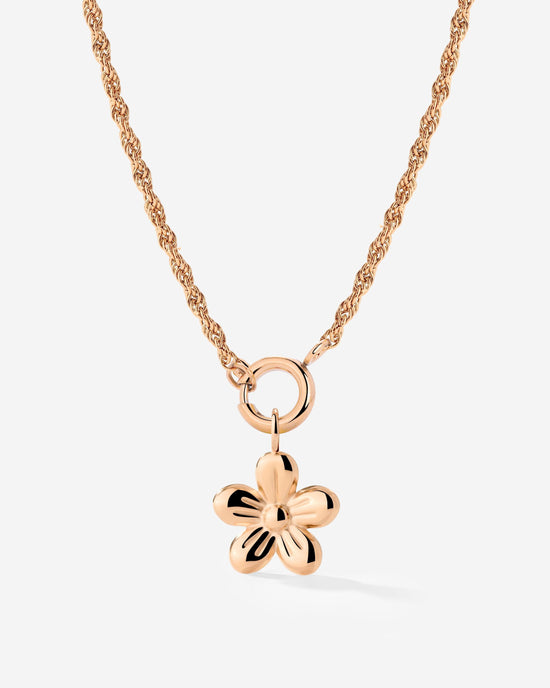 Blossom Rope Chain Necklace Set Roségold