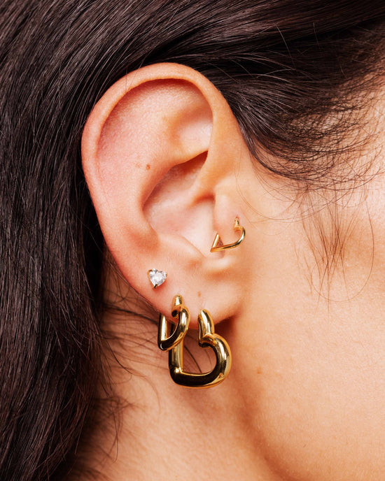 Phat Heart Hoops Small Gold