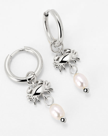Crab Chaser Hoop Set Small Silber