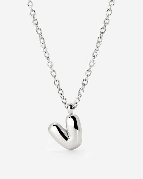 Bubble Letter Necklace Silber