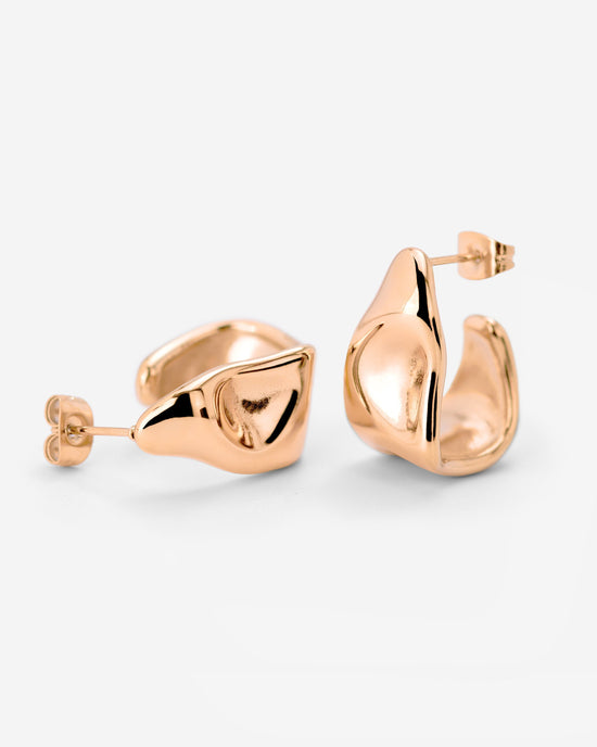 Liquid Shape Studs Roségold