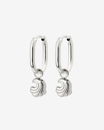 Curvy Wave Oval Hoop Set Baby Silber