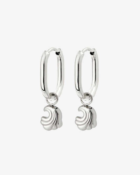 Curvy Wave Oval Hoop Set Baby Silber