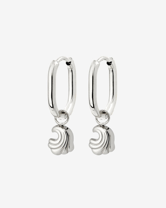 Curvy Wave Oval Hoop Set Baby Silber