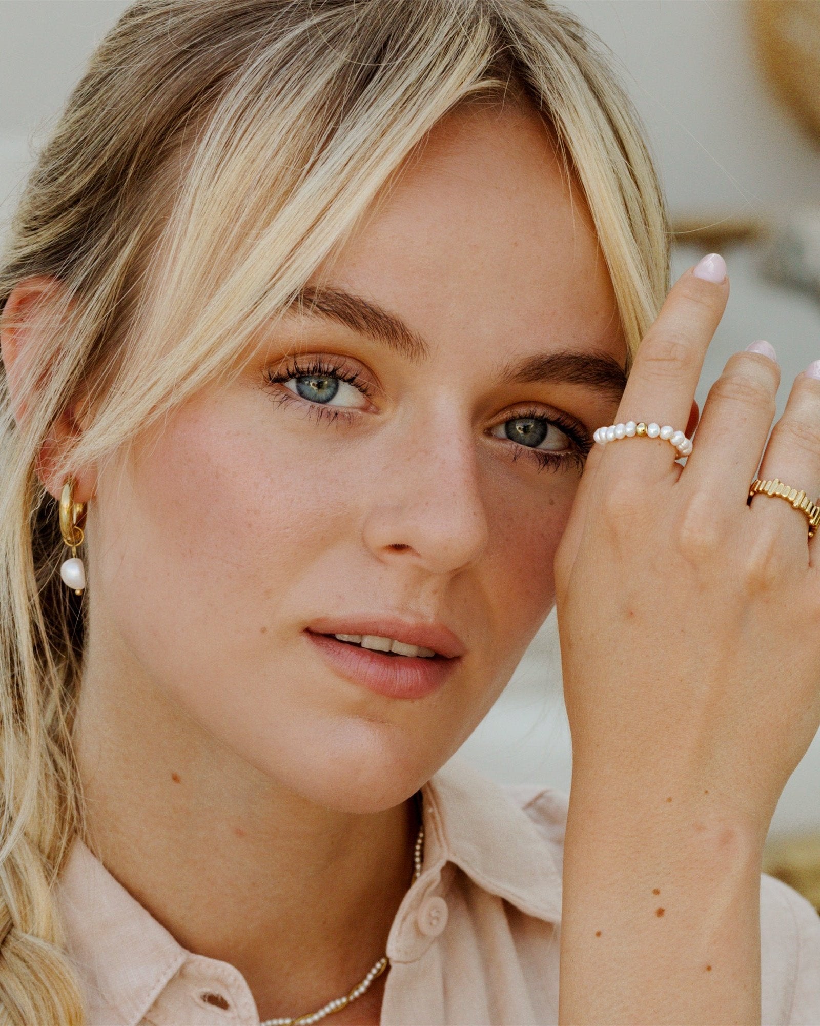 Summertime Pearl Ring Gold