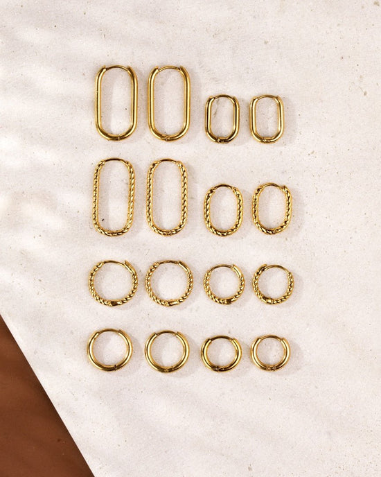 Oval Clean Hoop Bundle Gold