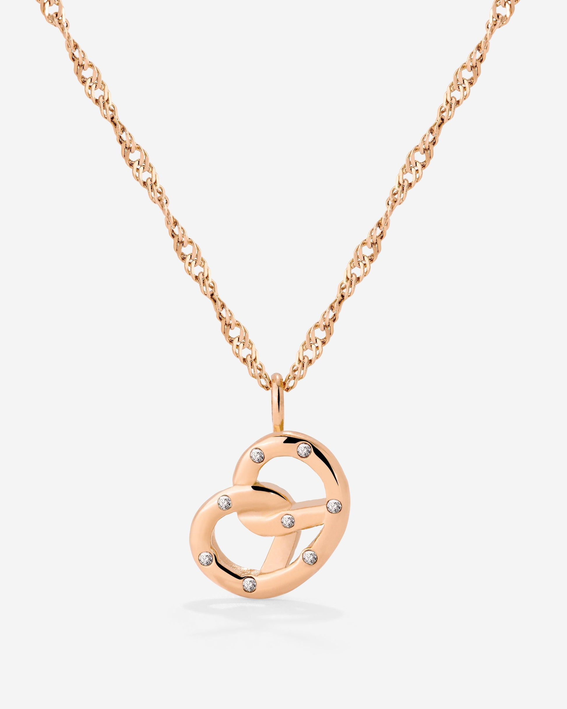 Bedazzle my Pretzel Necklace Roségold