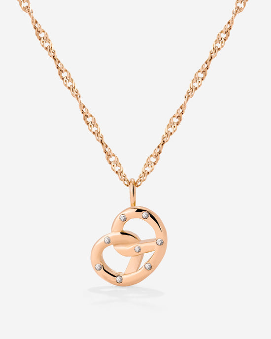 Bedazzle my Pretzel Necklace Roségold