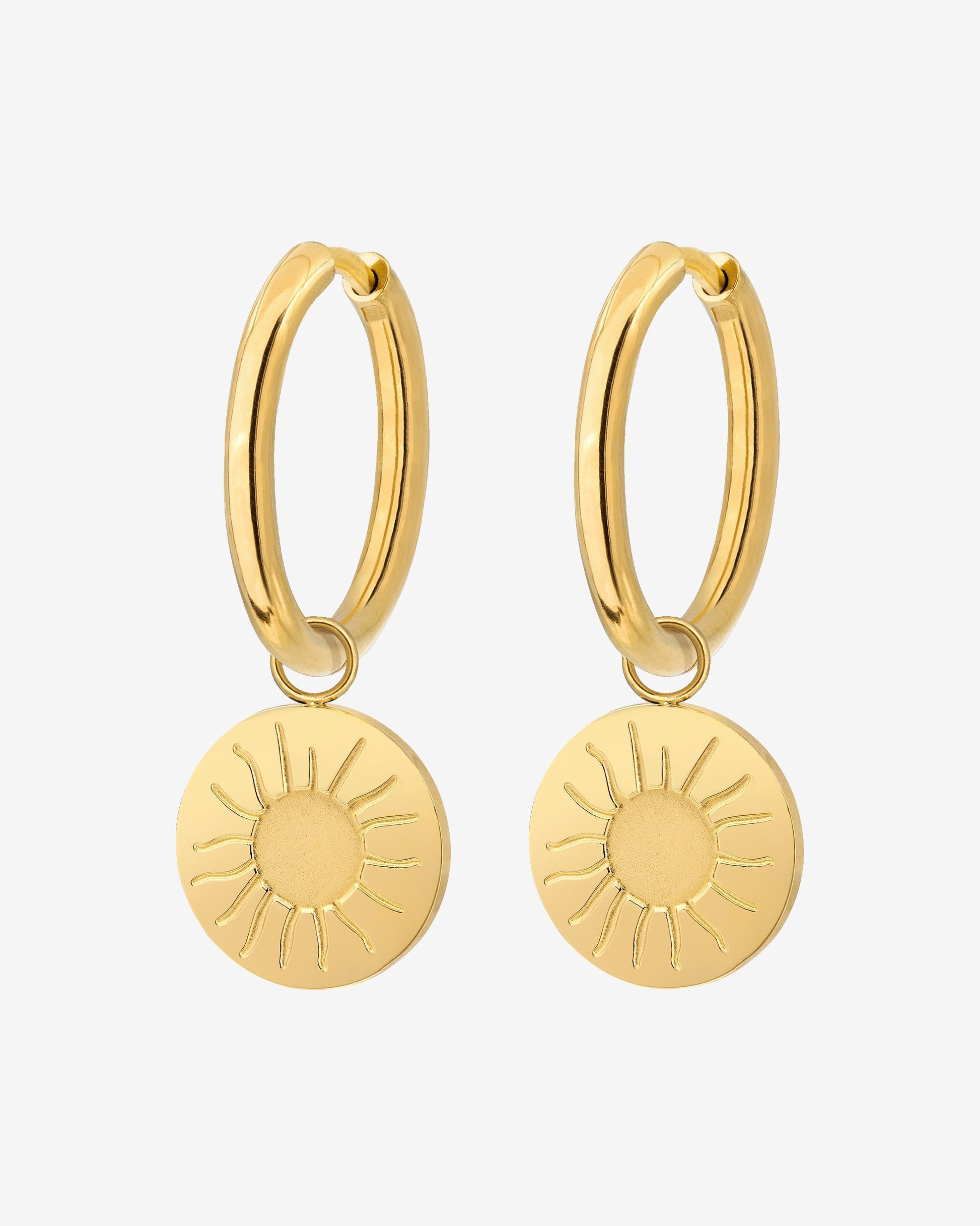 Rising Sun Hoop Set Medium Gold