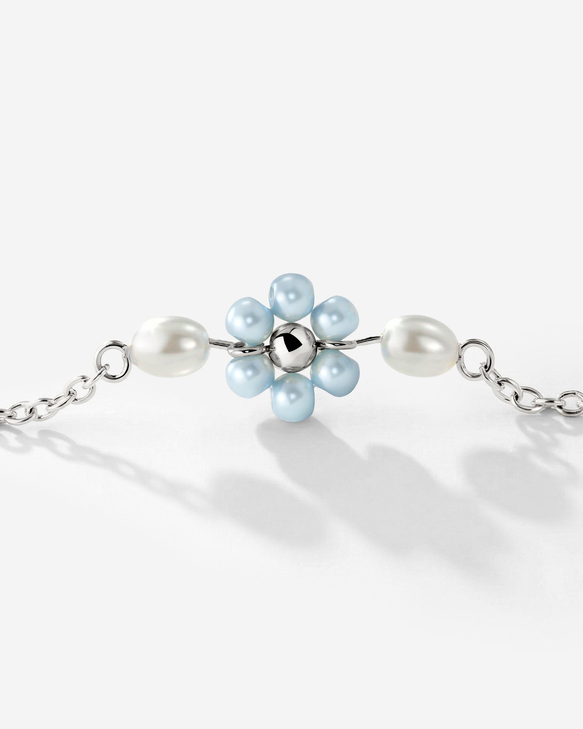 Forever Blue Daisy Necklace Silber
