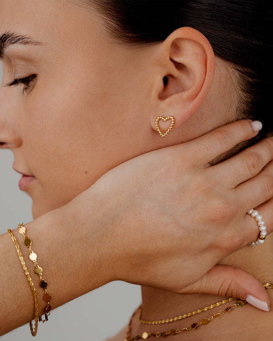 Heart of Gold Studs Gold