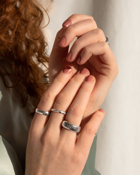 Snake Skin Ring Silber