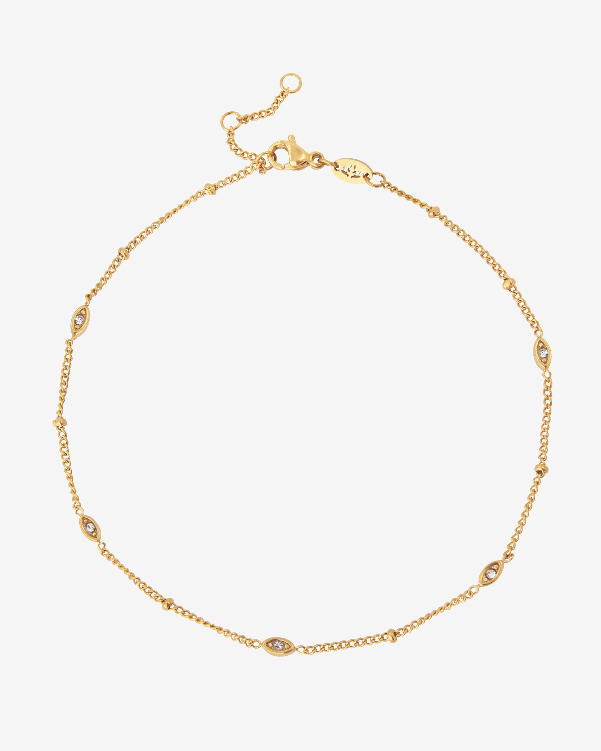 Sparkling Eyes Anklet Gold