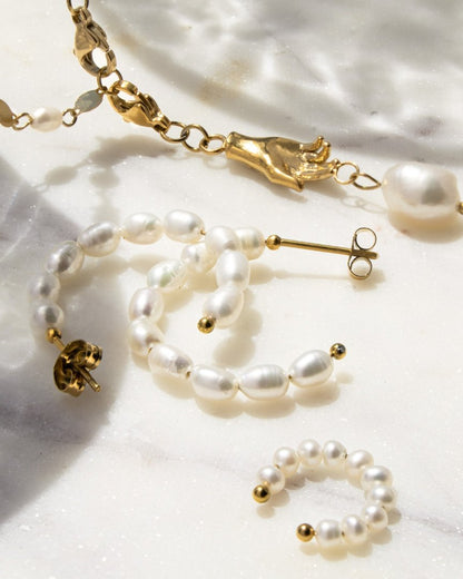 Pippo Pearl Ear Cuff Silber